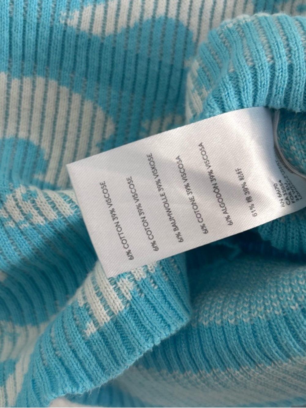 BDG Urban Outfitters Size Large Blue Polar Bear Ribbed Cropped Sweater - Picture 3 of 4